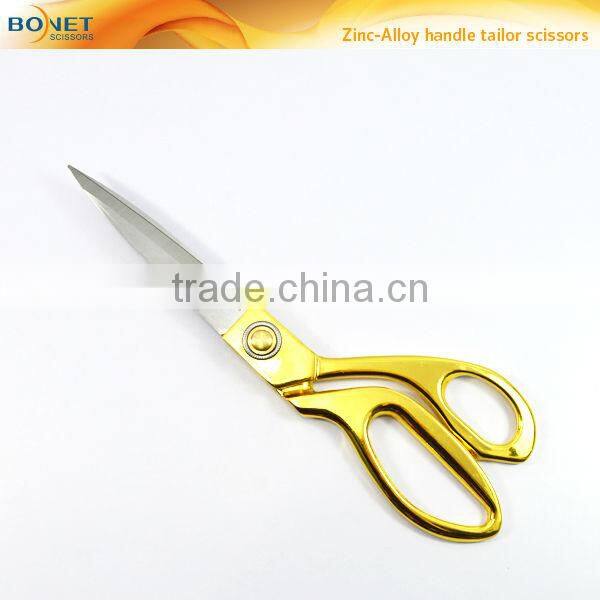 S13002G CE Certificated 9-1/2" professional gold heavy-duty tailor brass scissors