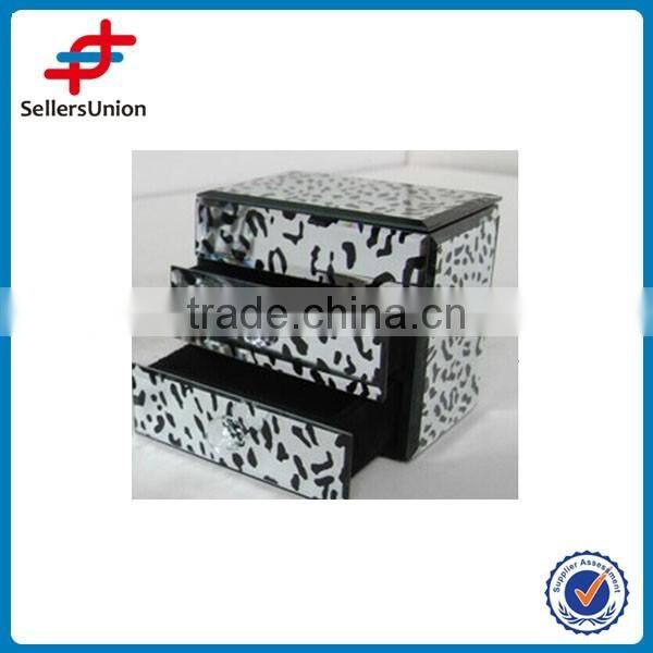 three drawers leather jewelry boxes