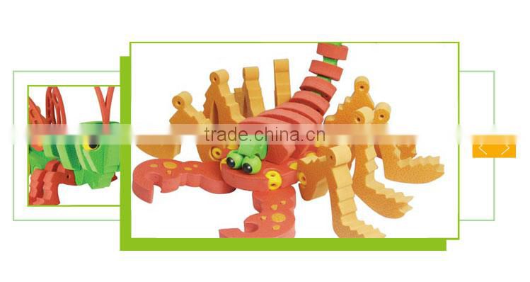 Funny building block diy insects toys eva foam toy for children