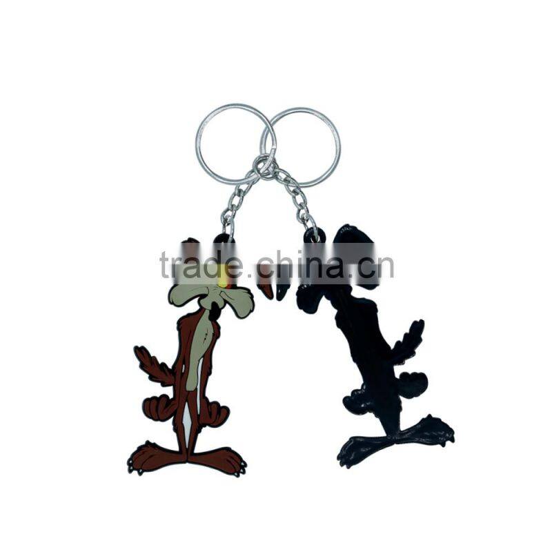 Hot design PVC material rubber souvenir Printing keychain keyring gift