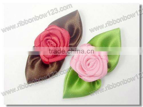red rose satin ribbon flowers artificial