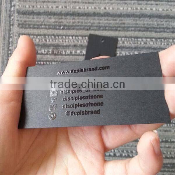 2017 China hot sale high quality black cardboard paper jeans Hang Tags