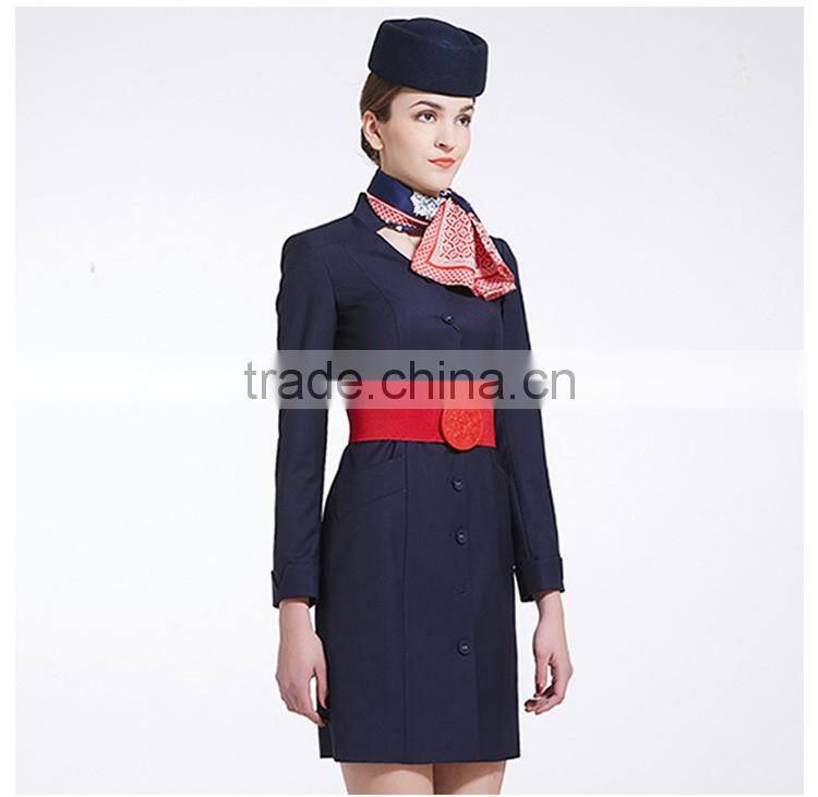 Custom Black Colours Slim Fit Stewardess Dress