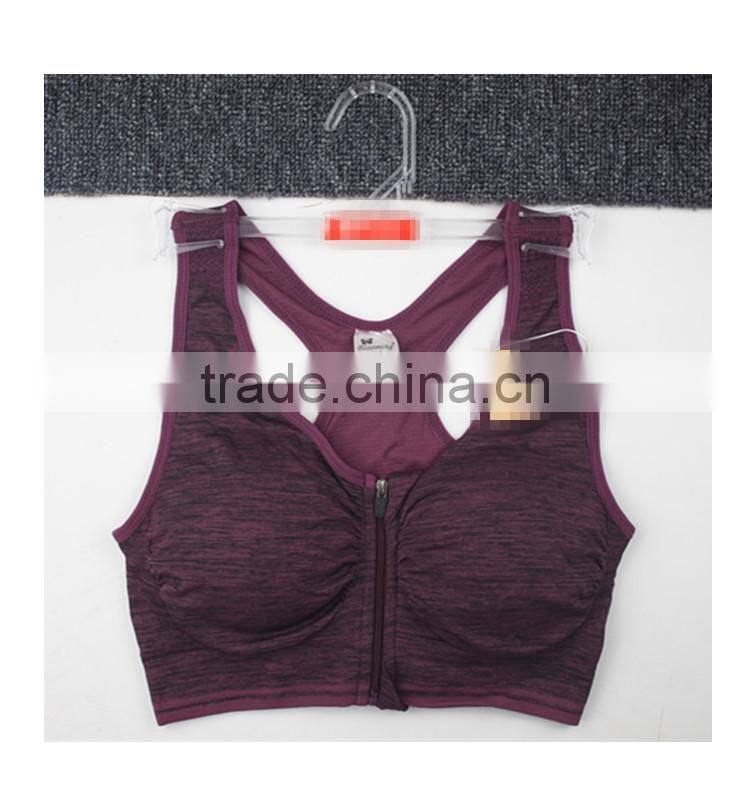 Hot sex women sport bra seamless yoga wear running wear with zipper