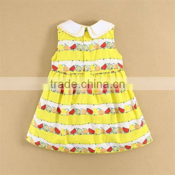 China Baby Clothes Factory Supply Baby Girls Dresses Woven Design Sleeveless