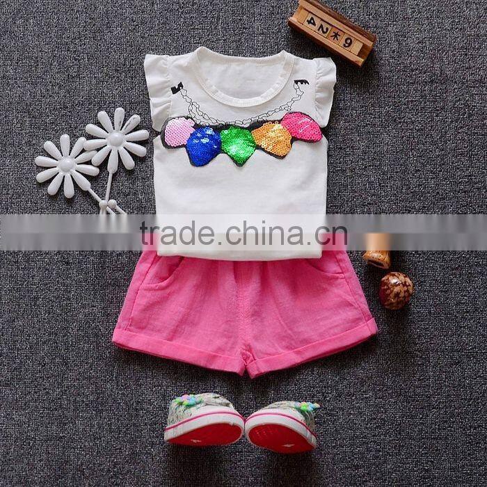 New design cheap newborn wholesale childrens boutique toddler clothing 2pcs baby girl clothes set