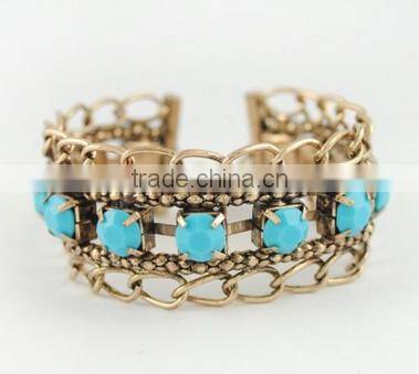 latest design vogue jewellery bangle cheap price adjustable wire bangle with round circle