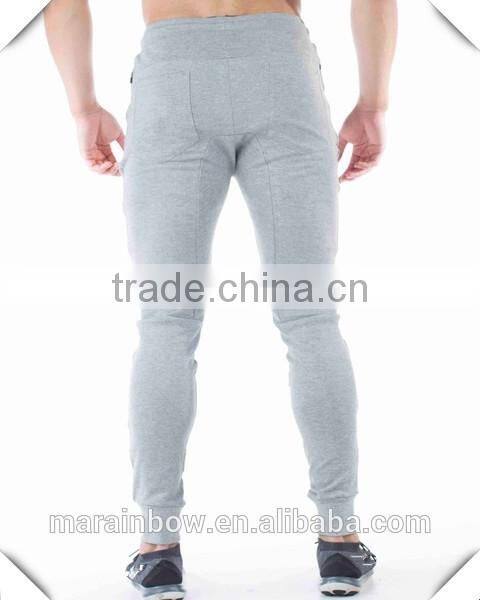 Grey Plain Cotton Polyester Spandex Tapered Mens Joggers Fashion Panel Jogger pants OEM Sweatpants