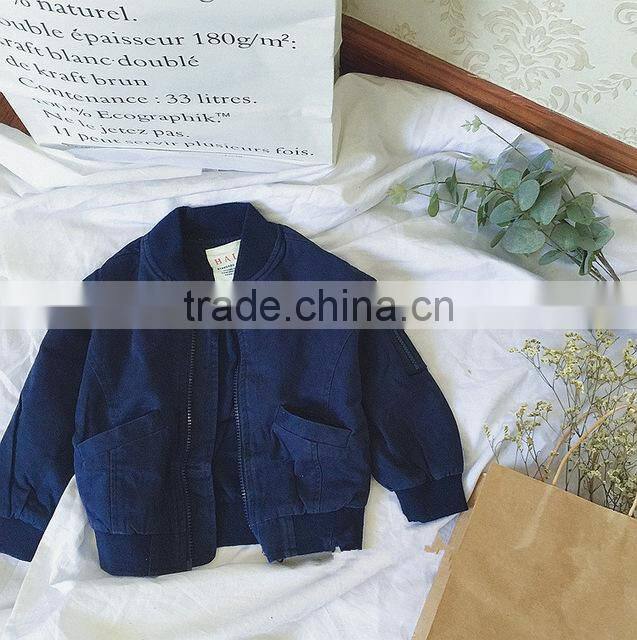 2-8 years New 2017 Wholesale Autumn Cotton Long Sleeve Solid Denim Kids Boys Coats