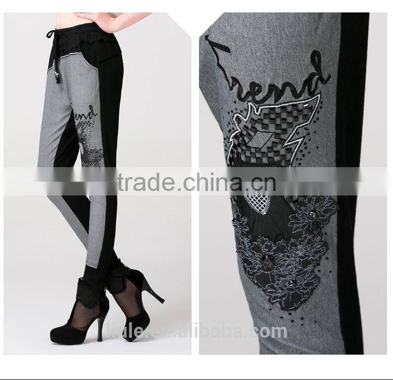 Good quality casual elastic waist women compression pants