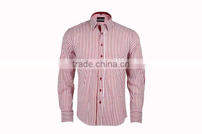 Burgundy stripe men's stretch shirts