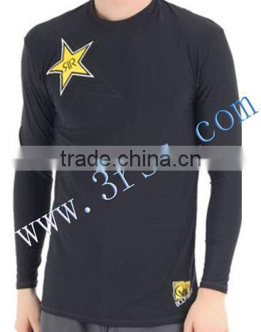 2014 black long sleeve rash t shirt for men
