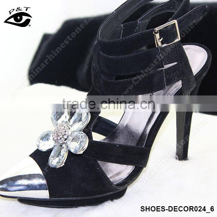 Flower decorative rhinestone ornament clip for high heel shoe buckle crystal accessories for brooches