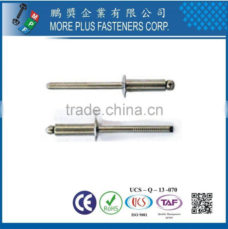 Made in Taiwan Steel Stainless Steel Copper Color Pop Special DIN 7337 Blind Flat Head Rivet