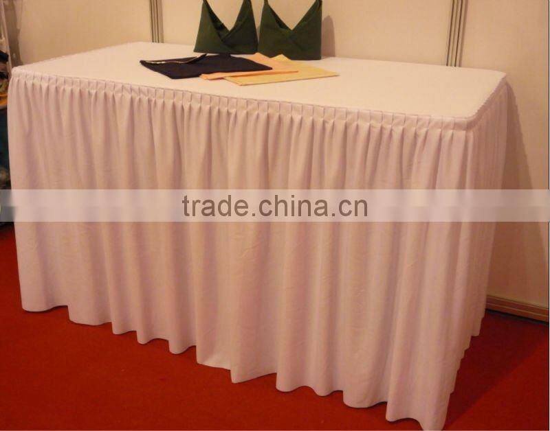 wedding polyester table skirting banquet table skirt for trade show