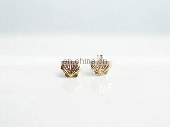 Teeny Tiny Gold Seashell Earrings Small Scallop Shell Simple Modern Jewelry