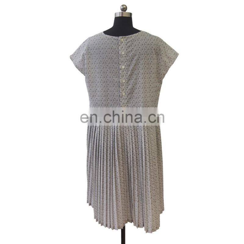 2016 Latest fashion sweet loose country style floral pleated dress