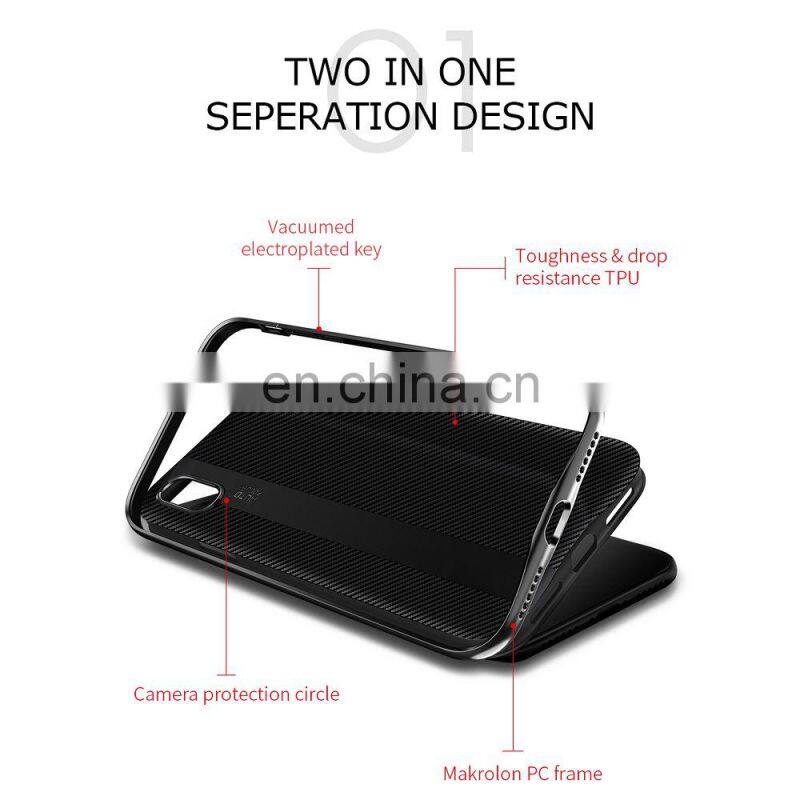 Blade Series Detachable PC Frame and Carbon Fiber TPU Back Cover Case for iPhone X - Gold