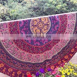 Indian Round Mandala Beach Throw Hippie Yoga Mat Towel Tassle Picnic Roundie Art