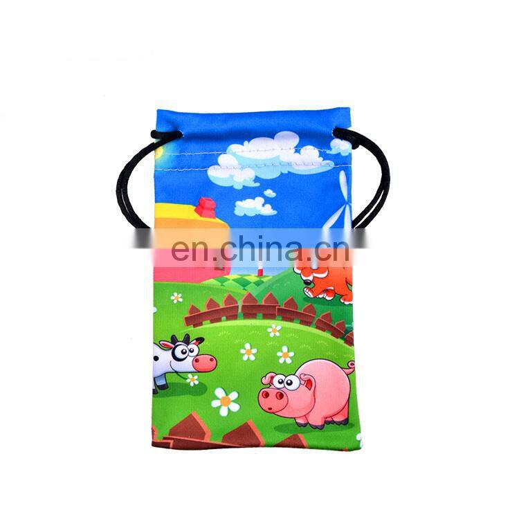 nice lady printing colorful microfiber cosmetic pouch bag