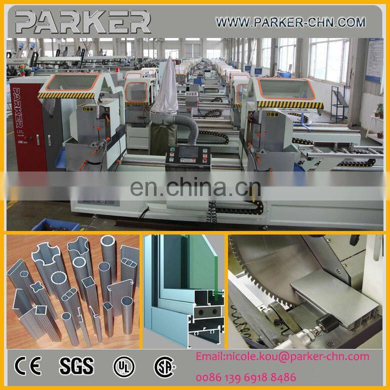 Aluminum Window Door Frame Making Machine 3 Axis CNC Double Head Cutting Saw