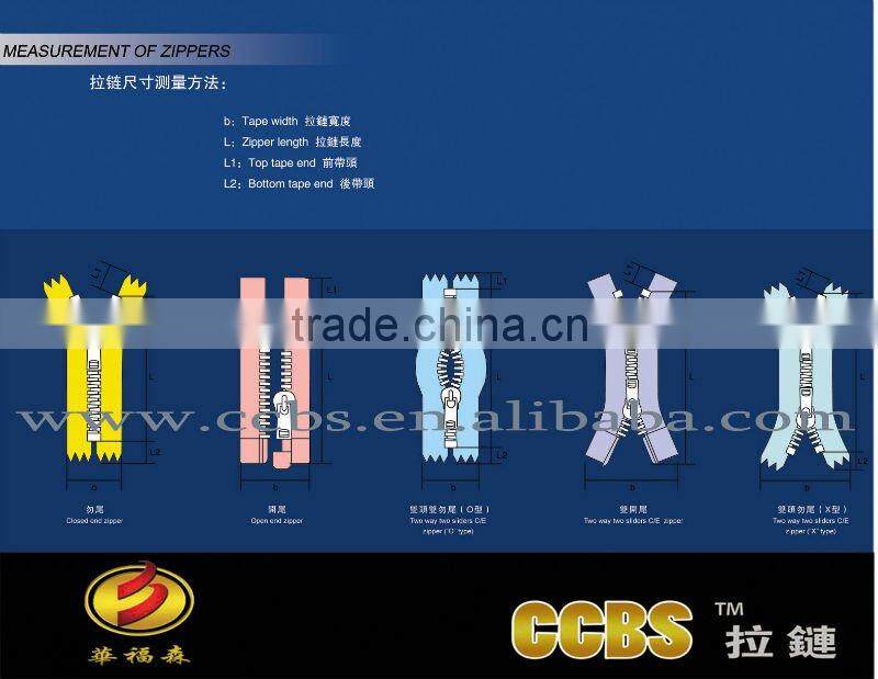 High Quality No.4 Fashion Open End Brass metal Zipper for garments