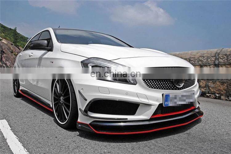 A CLASS W176 R style carbon finber front skirt fit for A250 A260 to A45 carbon front spoiler with big and small lip