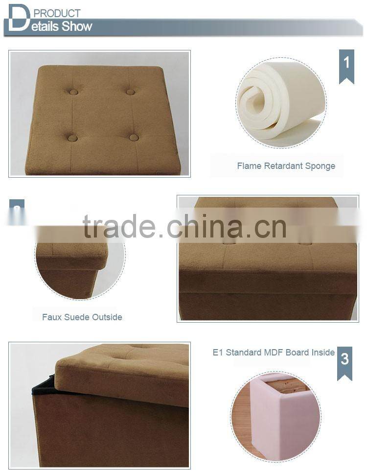 Yes Folded Brown Folding Storage Ottoman