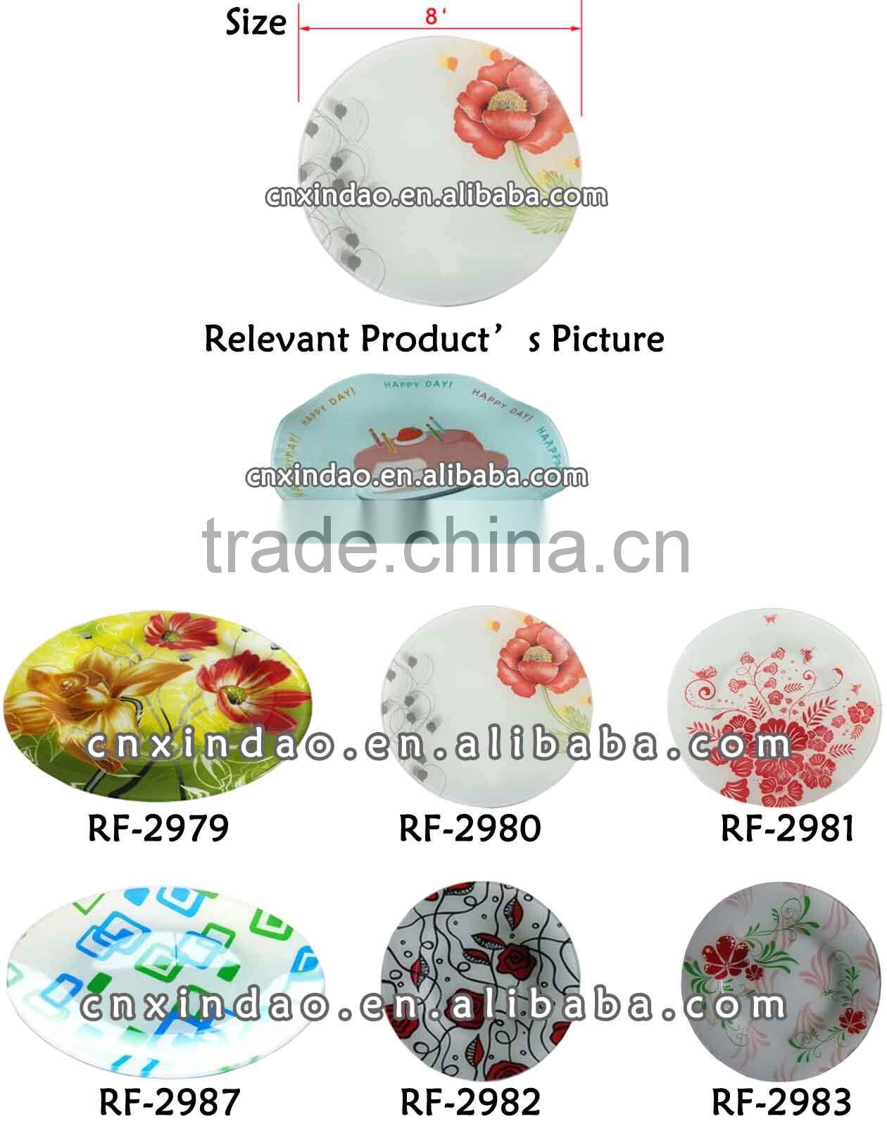 Hot Sale Beautiful Personalized Wholesale Glass Salad Plate with Round Shape Made in China