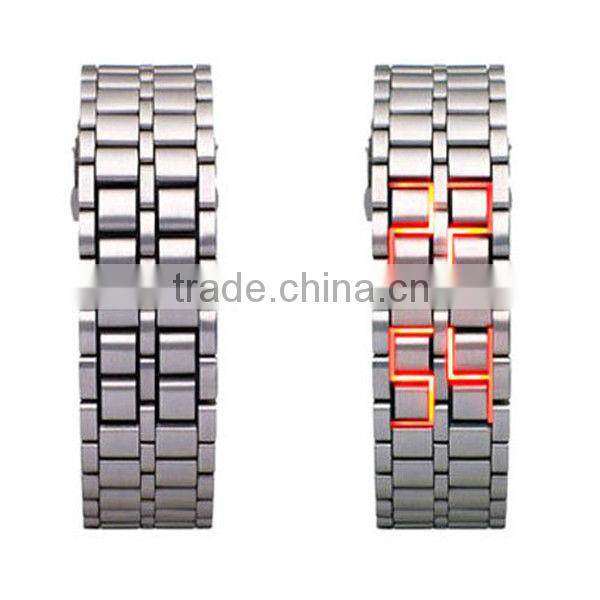 2013 latest and hot products iron samurai lava style led watch