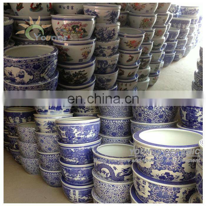 Special large chinese white ceramic fish flower pots