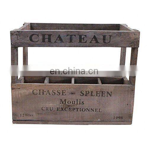 vintage style wooden whisky wine crate box - 12 bottle holder