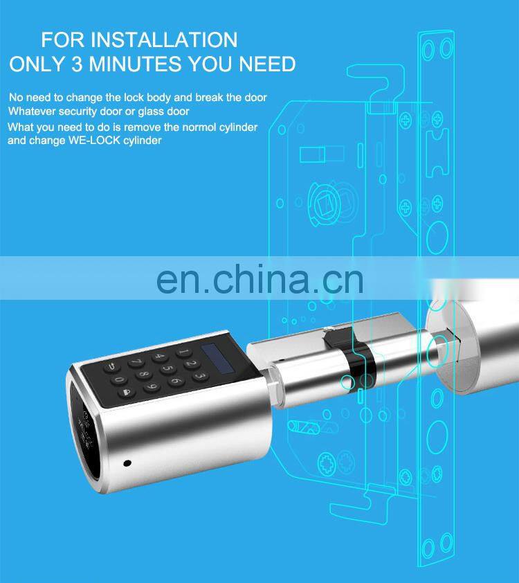 Good price double turn european smart door lock cylinder with certificate