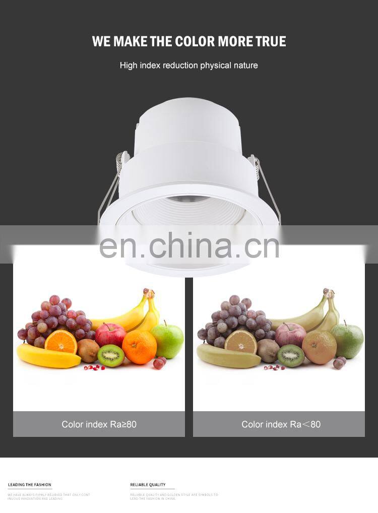 HUAYI China Manufacturer White Color Pc Dimming 6w Indoor Living Room Shop Recessed Mounted Led Spotlight