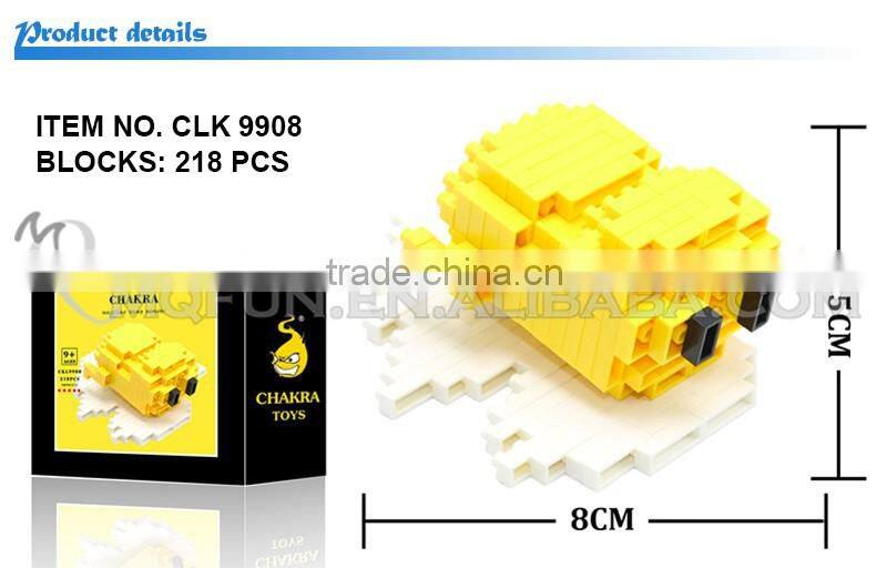 Mini Qute Kawaii CLK Egg Yolk Korea expression Diamond plastic building blocks bricks cartoon model educational toy