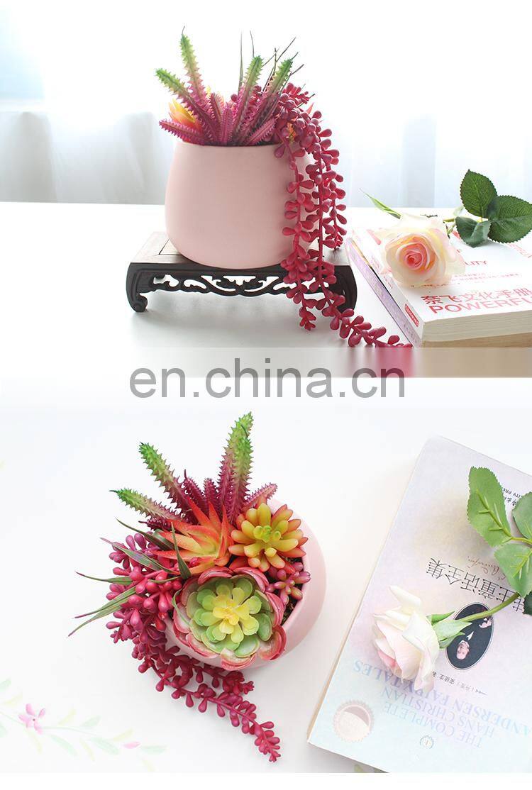 Best Selling Succulent Plants Faux Plastic FakeFlowers Mini Artificial Succulents In Pots