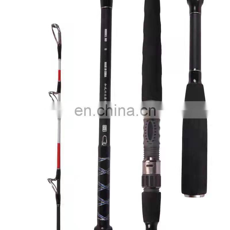 2 section solid or hollow carbon glass fiber fishing surf rod fiberglass