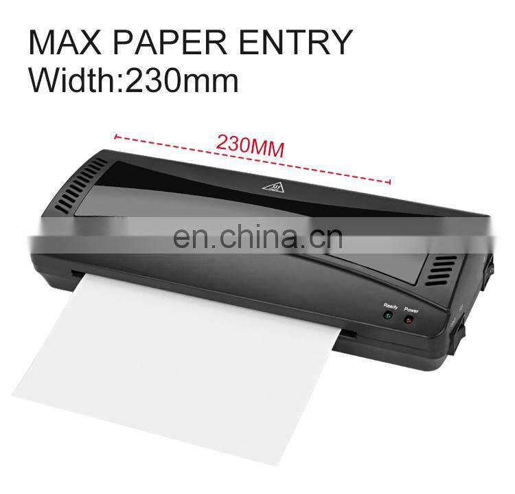 China hot sell Laminating Supplies Thermal machine Professional 2 Roller Thermal Laminator