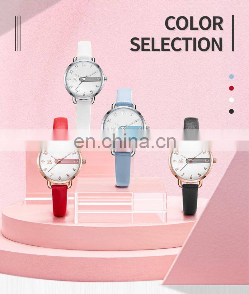 SHENGKE New Stylish Girls Red Sport Watch Fashion Luxury Brand Gold Quartz Watches Ladies Classic Reloj Para Mujer