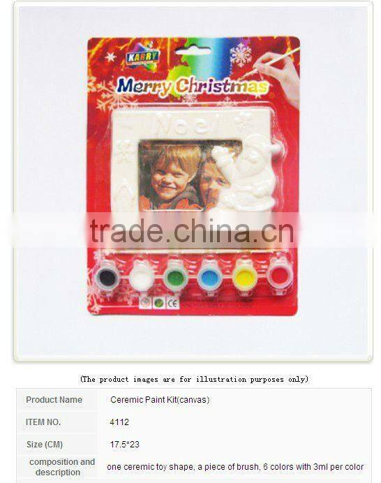 CERAMIC PAINT KIT EASTER RABBIT DIY 6 COLORS 2ML PER COLOR WITH CERAMIC RABBITS AND A BRUSH NON-TOXIC FOR KIDS