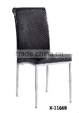 cheap price soft cushion chrome fabric dining chair