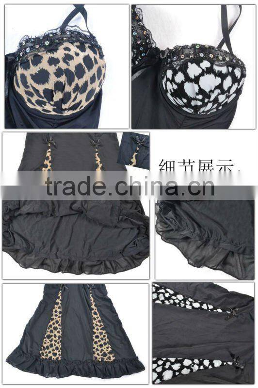 Novel sexy hot lingeries animal print babydolls 5123