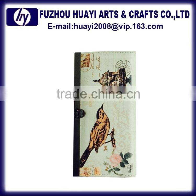 Popular promotion cute girl printed genuine pu leather wallet purse