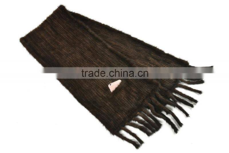 Hot Selling Style 2015 Fashionable Knitted Real Mink Fur Shawl with pockets