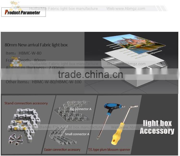 Backlit Trade Show Displays LED Advertising Frameless Light Box