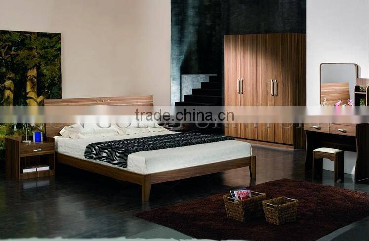 latest double bed designs wooden bed picture(SZ-BT008)