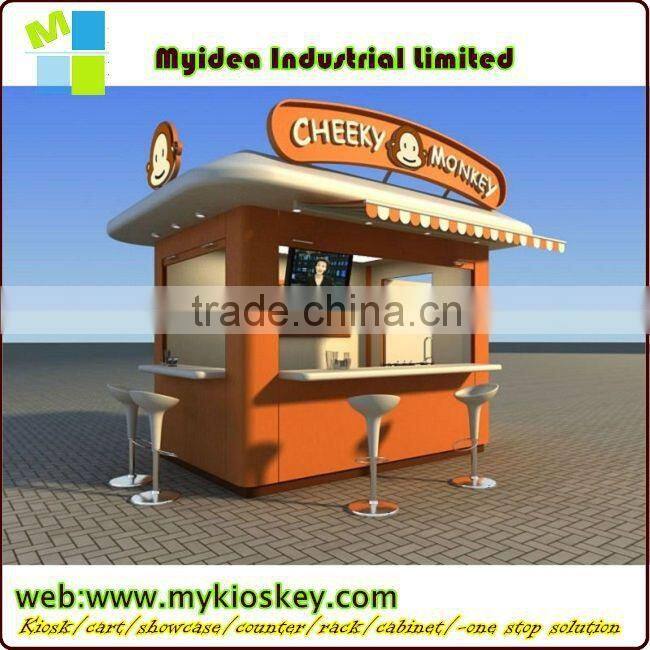New designed style for durable outdoor food kiosk,mobile coffee carts kiosk,bubble tea kiosk