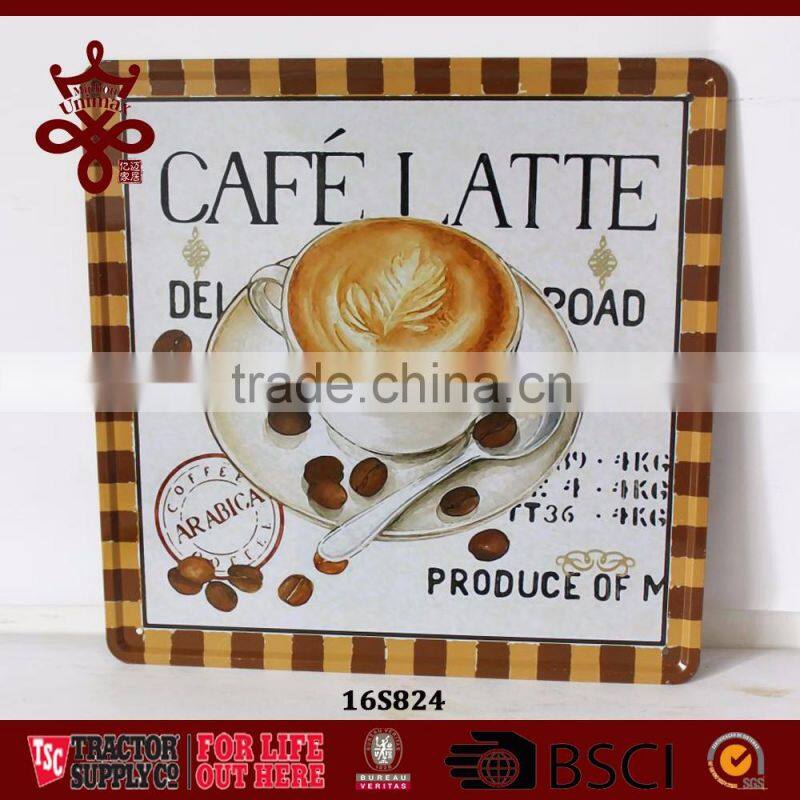 Vintage Wall Decor Coffee Theme Tin Poster 20X30CM Shabby Chic Metal Plaque