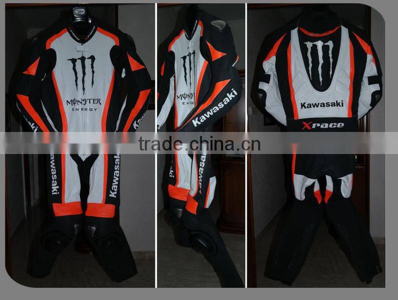 Professional leather motorbike Racing suits/motorcycle leather suit/ replica leather racing suit/WB-MS403