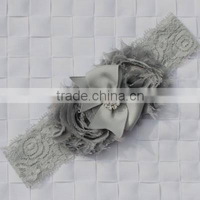 Fashion Baby lace flower Headband Infant Headband Toddler Headband Navy Blue Headband baby flower hair band wh-1738